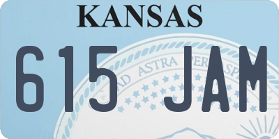 KS license plate 615JAM