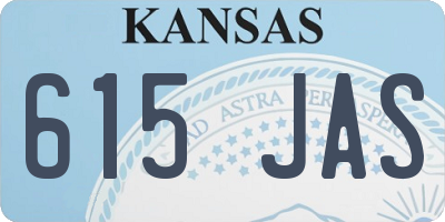 KS license plate 615JAS