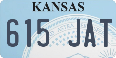 KS license plate 615JAT