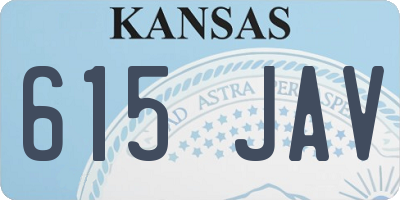 KS license plate 615JAV