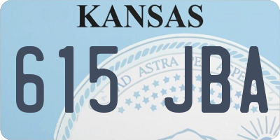 KS license plate 615JBA