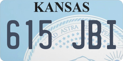 KS license plate 615JBI