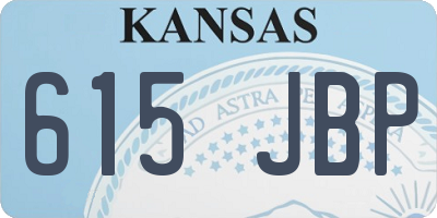 KS license plate 615JBP