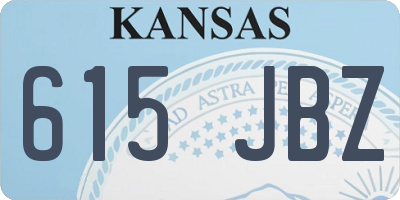 KS license plate 615JBZ