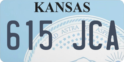 KS license plate 615JCA