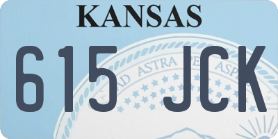 KS license plate 615JCK