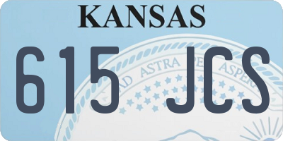 KS license plate 615JCS
