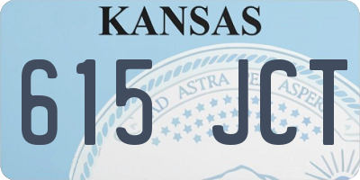 KS license plate 615JCT