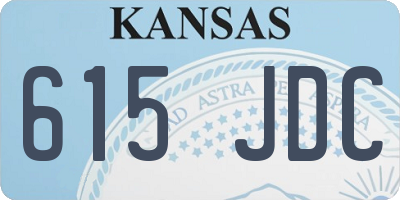 KS license plate 615JDC