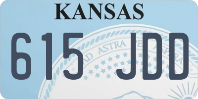 KS license plate 615JDD