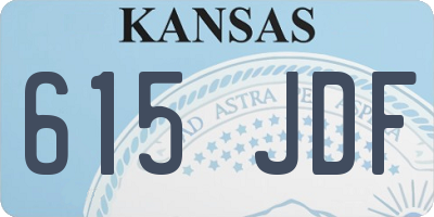 KS license plate 615JDF