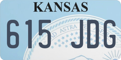 KS license plate 615JDG