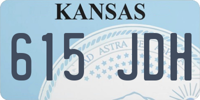 KS license plate 615JDH