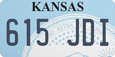 KS license plate 615JDI