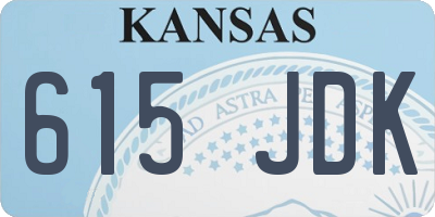 KS license plate 615JDK