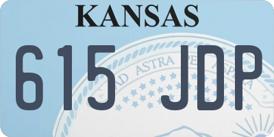 KS license plate 615JDP