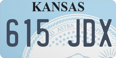 KS license plate 615JDX
