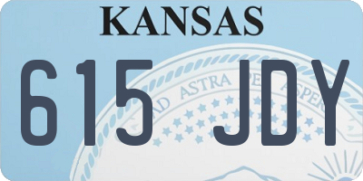 KS license plate 615JDY