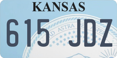 KS license plate 615JDZ