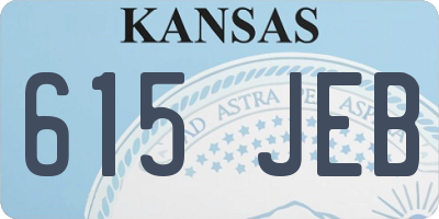 KS license plate 615JEB