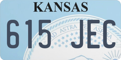 KS license plate 615JEC