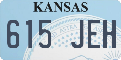 KS license plate 615JEH
