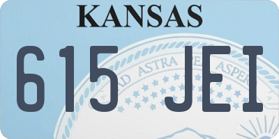 KS license plate 615JEI