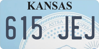 KS license plate 615JEJ