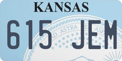 KS license plate 615JEM