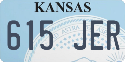 KS license plate 615JER