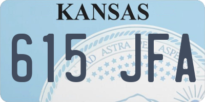 KS license plate 615JFA
