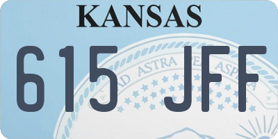 KS license plate 615JFF