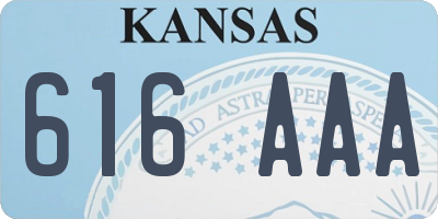 KS license plate 616AAA