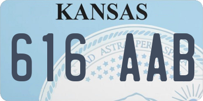 KS license plate 616AAB