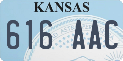 KS license plate 616AAC