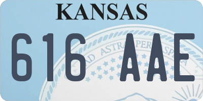 KS license plate 616AAE