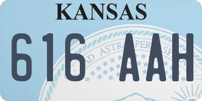 KS license plate 616AAH