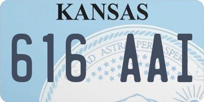 KS license plate 616AAI