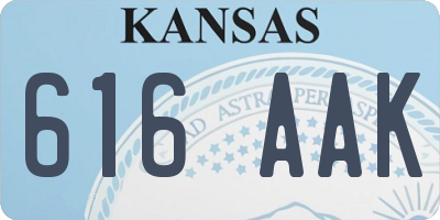 KS license plate 616AAK