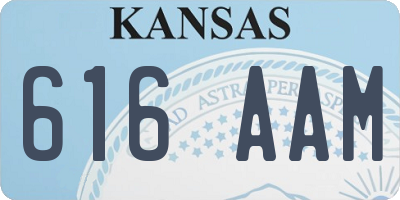 KS license plate 616AAM