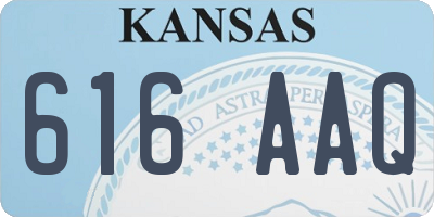 KS license plate 616AAQ
