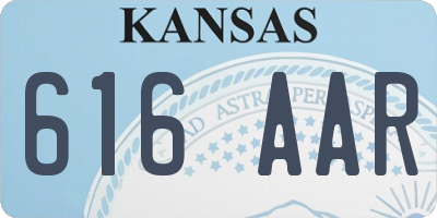 KS license plate 616AAR
