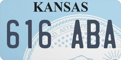 KS license plate 616ABA