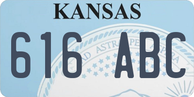 KS license plate 616ABC