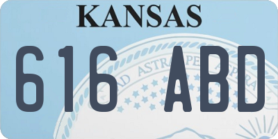 KS license plate 616ABD