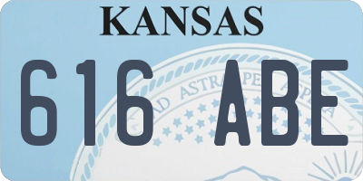 KS license plate 616ABE
