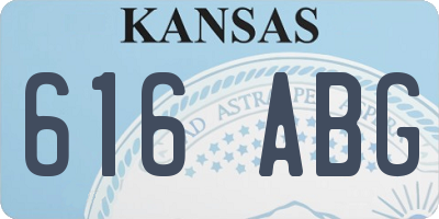 KS license plate 616ABG