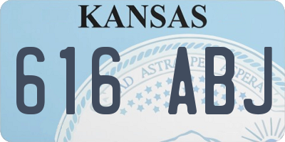KS license plate 616ABJ