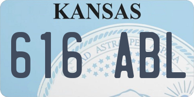 KS license plate 616ABL