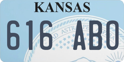 KS license plate 616ABO